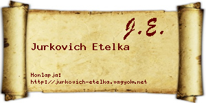 Jurkovich Etelka névjegykártya